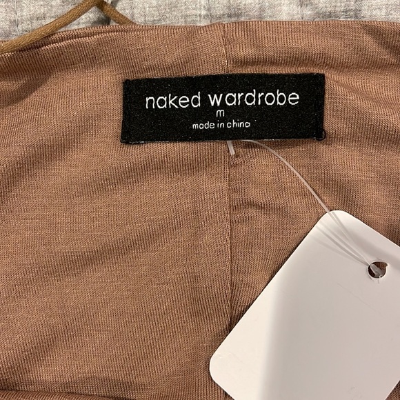 Naked Wardrobe NWOT Woman S’Scoop Em Up Romper in a Nude color - Picture 10 of 11